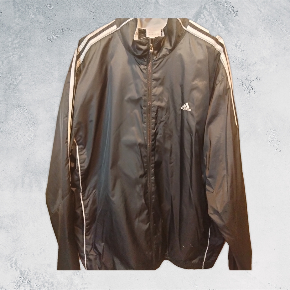 Adidas windbreaker sports jacket,XL, black&white